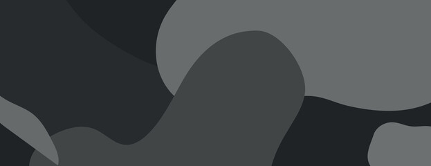 Abstract background with dark gray and gray colors, featuring smooth, flowing shapes. The background has a modern, fluid texture. Camouflage background vector. Black background.