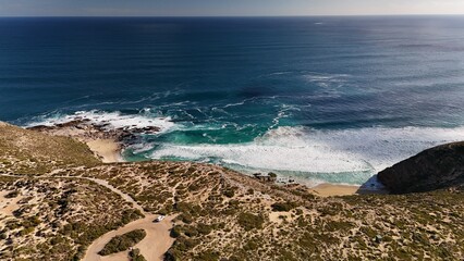 Cape Spencer Lighthouse, Yorke Peninsula, South Australia: Aerial Drone Footage View of Coastal...