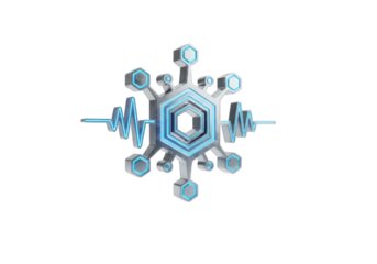 Futuristic 3D Render of a Hexagonal Network with Glowing Blue Accents, Representing Technology and Connectivity on a Transparent Backdrop for Seamless Integration