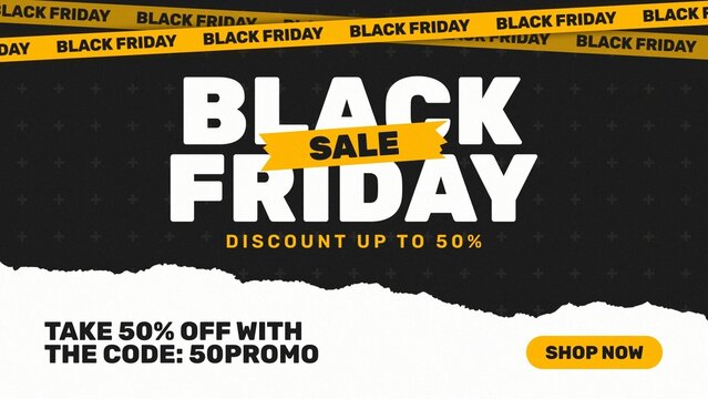 Black Friday Sale Banner Promo Modern Design