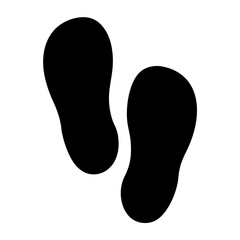 Barefoot footprints on a white background showing a simple path taken