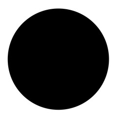 An image of a solid black circle isolated against a white background