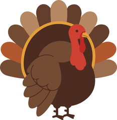  A plump, stylized turkey