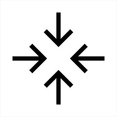 Full screen vector black icons. Set of full screen and exit full screen icon. Arrow mark icons. Scalability icons in flat style for web site, UI, mobile app. Vector illustration