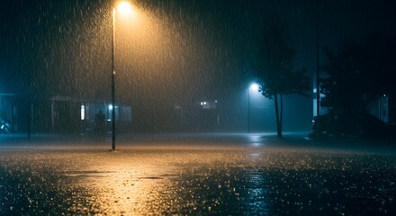 Rainy night street scene