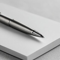 Close up of a stainless steel pen