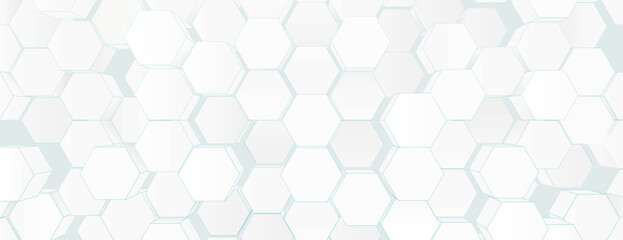 Naklejka premium White hexagonal background with a modern, geometric style. The background features a white, textured pattern creating a 3D effect. 3D hexagon pattern background. White background vector.