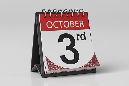 Mark your important dates with this stylish October 3rd desk calendar, perfect for planning and organization