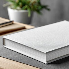 Close up of blank hardcover book