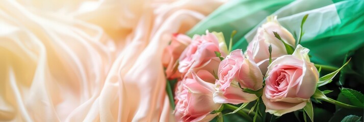 Elegant roses with bulgarian flag symbolizing bulgaria independence day celebration