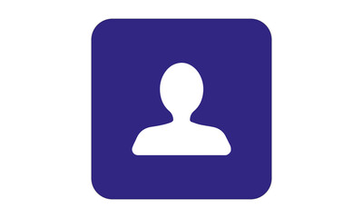 Minimalist ID App Icon with Person Silhouette on Blue Background for Identification and Profile Apps