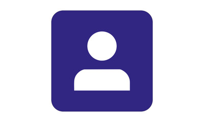 Minimalist ID App Icon with Person Silhouette on Blue Background for Identification and Profile Apps