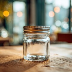 Close up of glass jar with metal lid 3