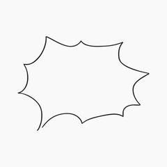 Comic speech bubble outline illustration vector