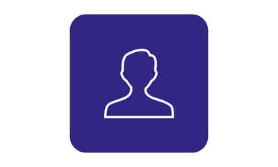 Minimalist ID App Icon with Person Silhouette on Blue Background for Identification and Profile Apps
