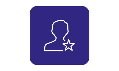 Minimalist ID App Icon with Person Silhouette on Blue Background for Identification and Profile Apps