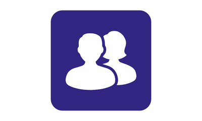 Minimalist ID App Icon with Person Silhouette on Blue Background for Identification and Profile Apps