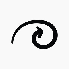 Curved arrow black symbol illustration vector