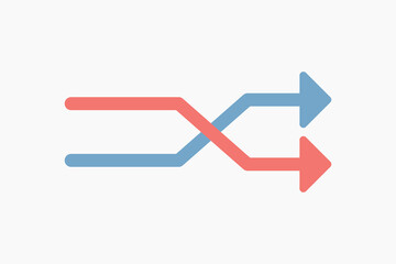 Crossed arrows indicating direction illustration vector