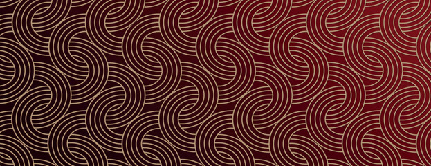 Elegant background with a dark red background featuring a swirling pattern. The red color and smooth texture, the background's style. Vector. Art deco pattern background. Brown background vector.