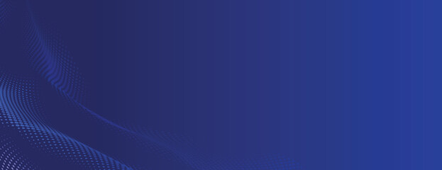 Abstract blue background with gradient and dotted texture. The blue background features a smooth, flowing design with subtle patterns. Vector. Halftone wave background. Blue background vector.