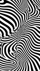 Abstract black and white striped optical illusion