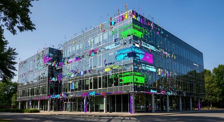 Modern architectural masterpiece under the clear blue sky in the daytime