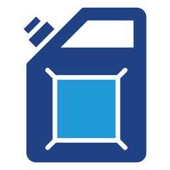 Icon of a jerrycan or fuel container related to fuel, energy, or chemicals to explain about fuel or storage container.
