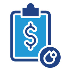 Icon for documents or data related to costs and profits in the energy industry to show statistical data about fuel prices or energy costs in visual form.