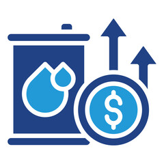 The growth icon of rising oil prices is a profitable investment in the energy sector in the global market and the increase in fuel costs has an impact on consumers.