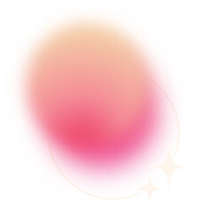 Y2k gradient shape with rings and sparkles