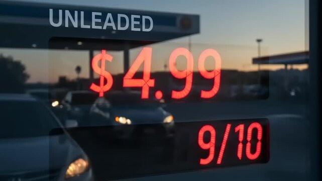 Gas Price Sign with Dusk, and 499.