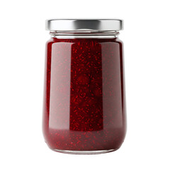 Glass jar of red fruit jam or preserves