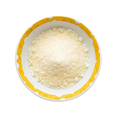 Bowl of grated parmesan cheese for italian food