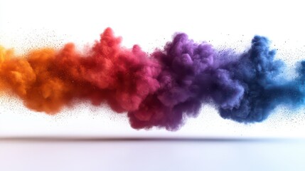 Fototapeta premium Colorful powder explosion isolated on white background.
