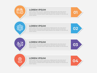 Business circle. 4 steps infographic icons designed for abstract background template milestone element modern diagram process technology digital marketing data presentation chart Vector