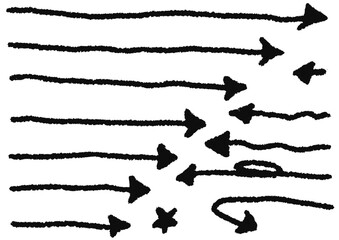 シンプルな手描き矢印の手書きイラスト・鉛筆で書いた矢印
