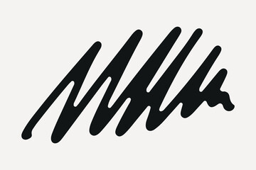 Abstract black scribble on white, minimalist style, element vector