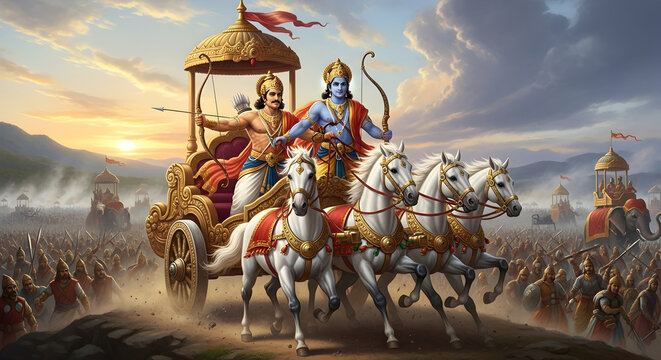 Krishna and Arjuna in the Mahabharata War