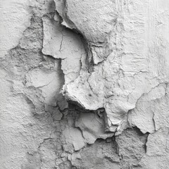 Fototapeta premium Cracked, weathered, light gray wall texture