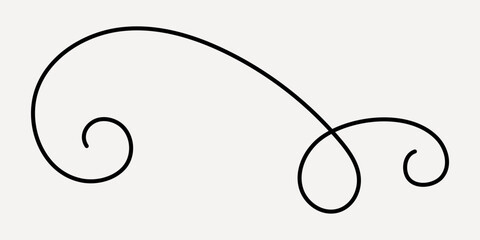 Elegant black swirl design, hand drawn vector