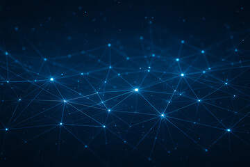 Fototapeta premium Futuristic Blue Digital Data Network Lines with Glowing Particles – High Resolution Technology Background