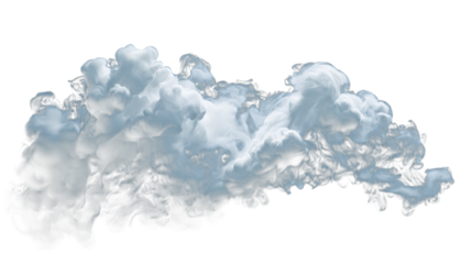 abstract blue cloud mist fog white smoke isolated on white background