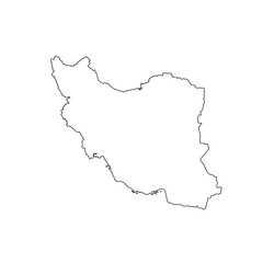 Obraz premium Blank outline map of Iran country