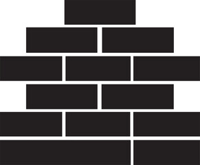 Brick Wall Icon in Black Silhouette | Vector Format