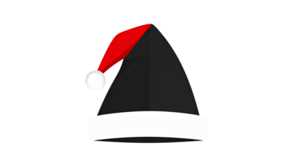 Minimalist Santa hat design on a clean white background, festive and modern, perfect for holiday themes and seasonal decor