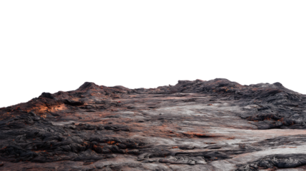 desolate landscape of rugged terrain with rocks isolated on white background