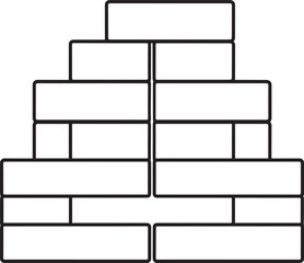 Brick Wall Icon in Black Silhouette | Vector Format