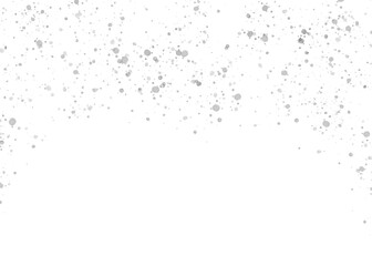 Silver glitter particles, festive sparkle decoration. Paint splatter texture, isolated on transparent background