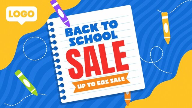 Notepad Crayon Back To School Promotion Sale Intro